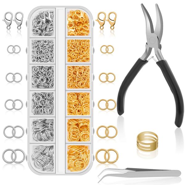 1040-Piece Jewelry Necklace Repair Kit - Gold And Silver Mixed, With Tools