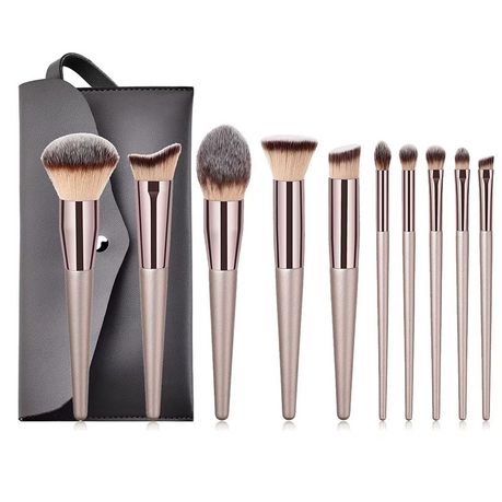 Makeup Brush Set 10 Piece/Eye shadows/Blush Makeup Brushes with storage Case Image