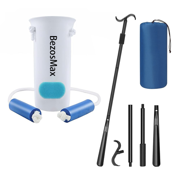 BezosMax 2 in 1 Sock Aid Device for Seniors Kit Sock Aid and Dressing Stick