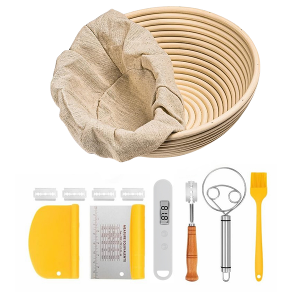 8 Pcs Sourdough Baking Set Bread Proofing Basket for Starter Bowl Tool Kit