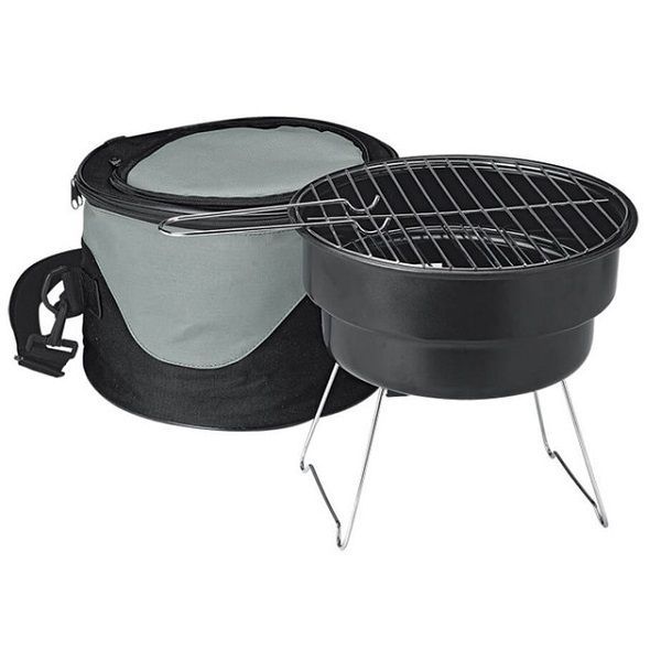Small Round Portable BBQ Braai &amp; Cooler Set