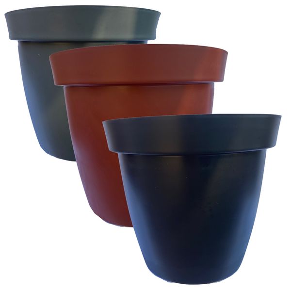 Garden Pot Plant Set of 3 Large 35cm