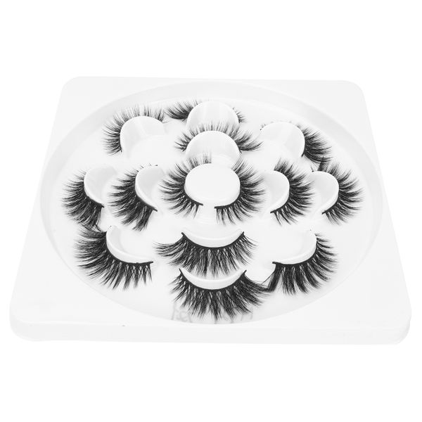 7 Pairs Reusable Long Thick Curly False Eyelashes Makeup Lashes Set M 92P
