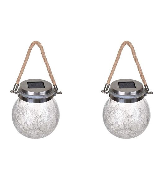 2 pcs Warm White Creative Glass Round Hanging Lights