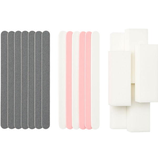 30 Piece Professional Combo Nail Shiner, Black Files &amp; White Buffer Set