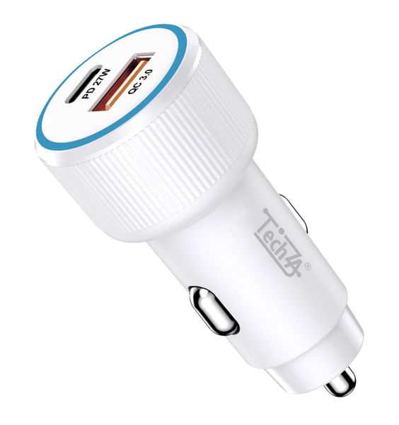 TechZA 45W PD QC Super Fast Car Charger Dual Port USB-C &amp; USB-A TZ-CC08