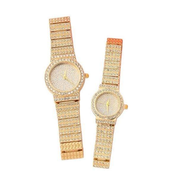 2Piece Set Luxury Diamond - Encrusted Couples Watches Gift Box