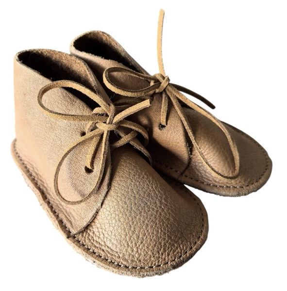 Sharki Infant Genuine Leather Vellies - Soft Baby Leather Shoes (Tan)