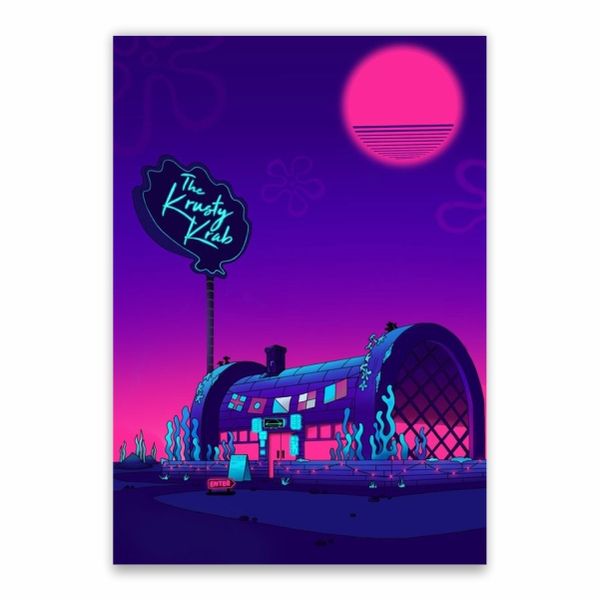 The Krusty Krab Neon Poster - A1