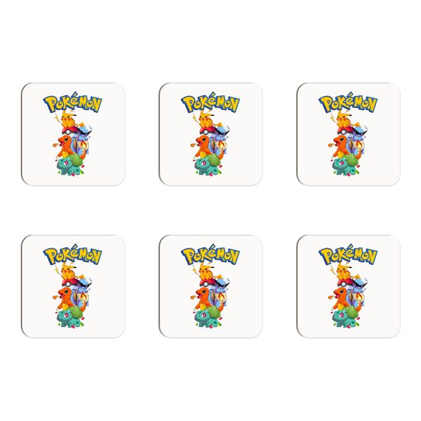 Pokémon Starter Trio Coasters - Set of 6