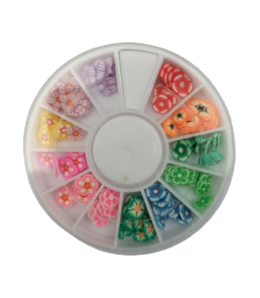 Mixed 3D Flowers Nail Art