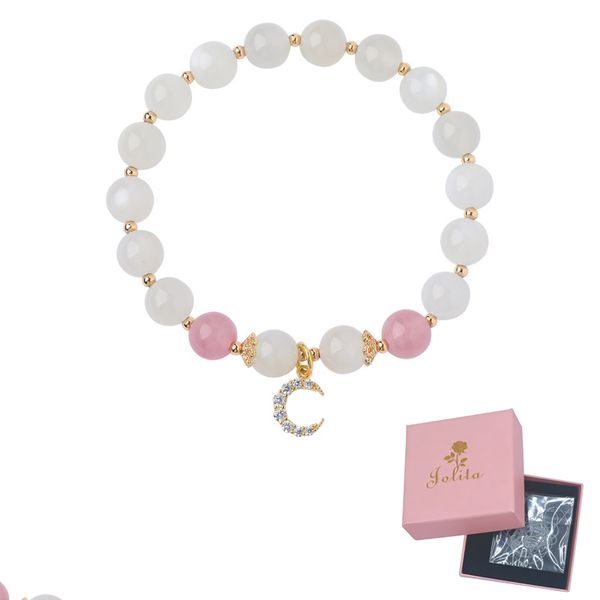 Jolita Natural White Moonlight Crystal Bracelet for Women-SL0122