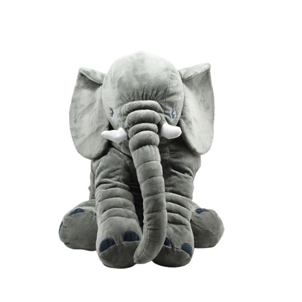 Big Soft Plush Elephant Toy for Kids - Grey