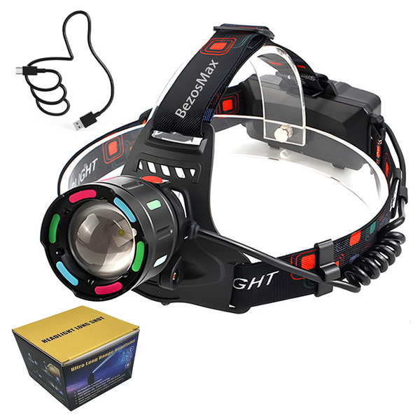 BezosMax 4 Modes Rechargeable LED Headlamp with Magnetic Mount for Camping