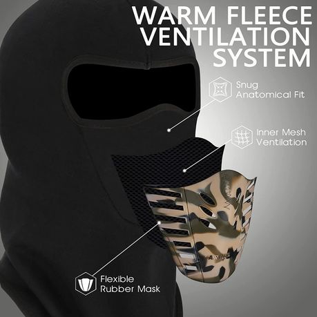 Commotie Stewart Island Ampère Balaclava Face Mask Winter Fleece Windproof Ski Mask for Men & Women -Black  | Buy Online in South Africa | takealot.com