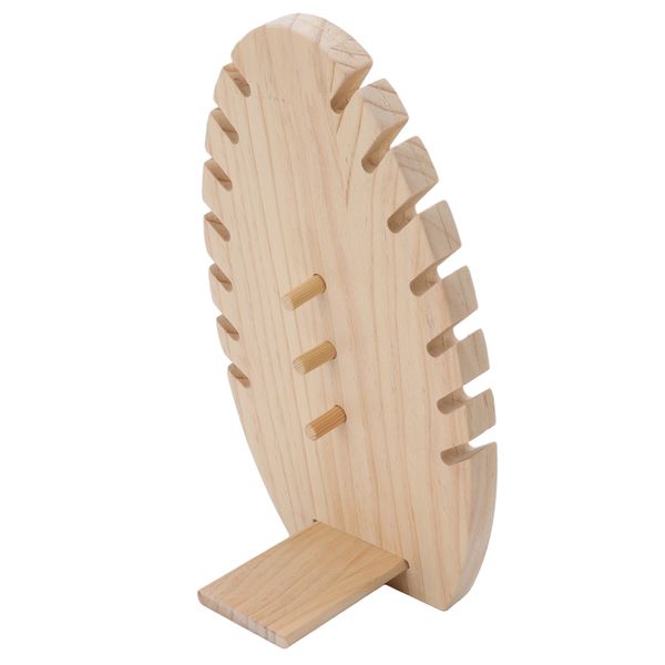 Handmade Wooden Flame Leaf Necklace Display Stand Desktop
