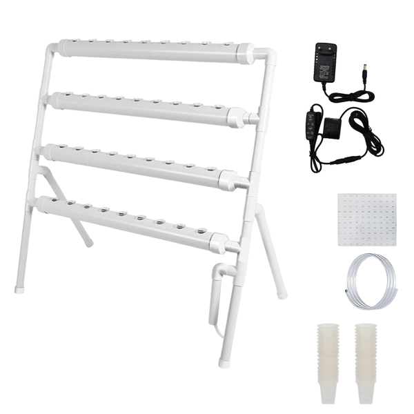 Arfast - 4 Tier PVC Hydroponics Growing Kit with 36 Plant Sites and Pump