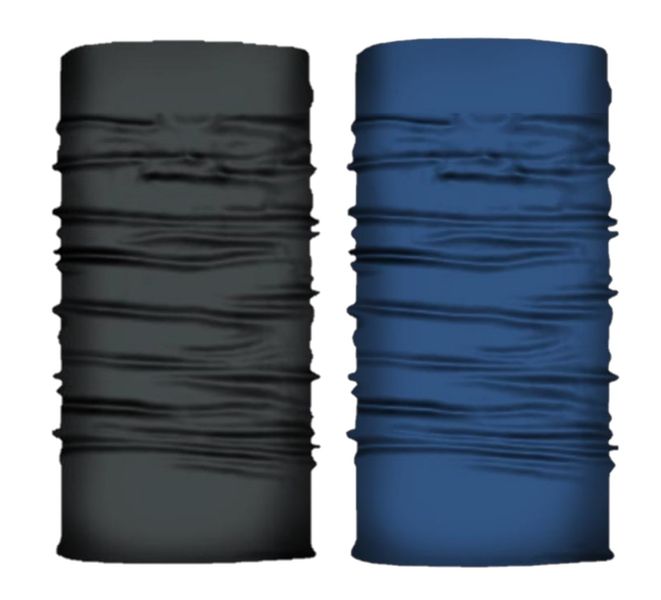 Face-Neck Warmer Bandana Face Shield Dark Grey and Navy Face Set of 2