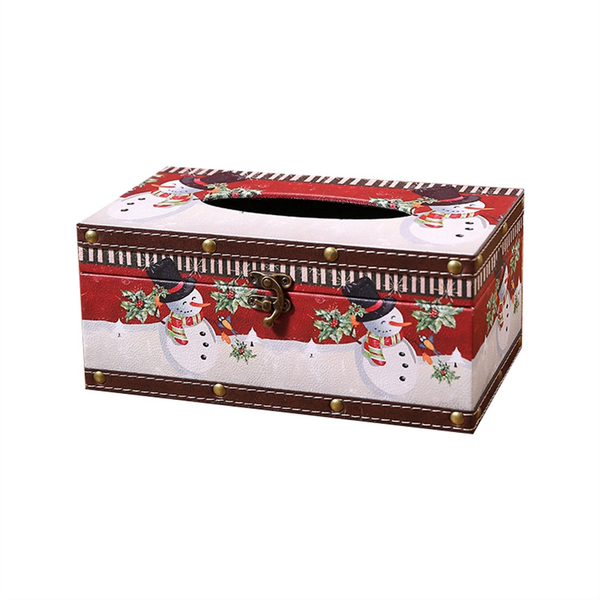 Christmas Tissue Box Home Indoor Desktop Paper Box Snowman