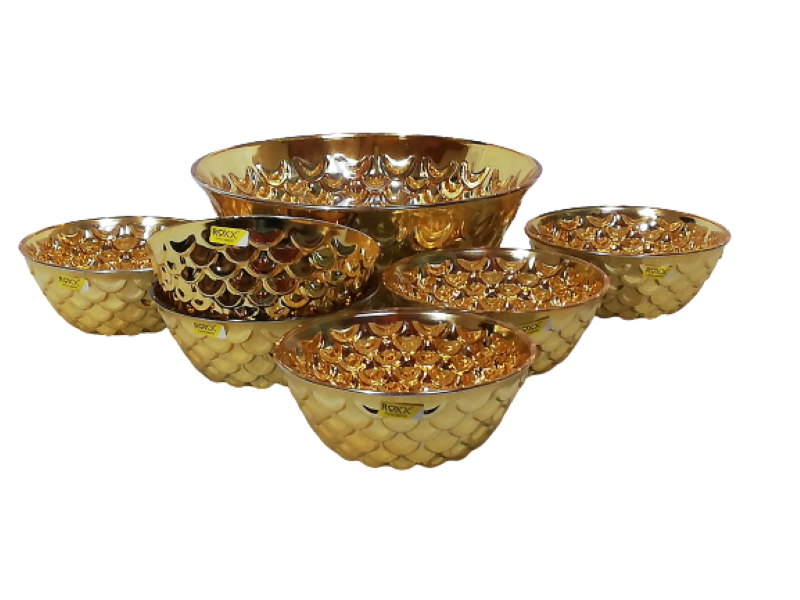 Bowl Set 7 Piece Glass Delma - Gold Roxx
