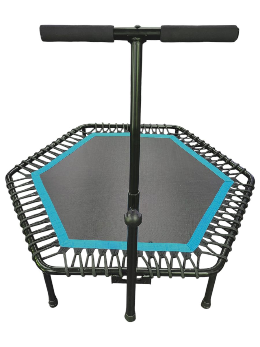 Rebounder Fitness Trampoline with Adjustable Handle - Hexagon