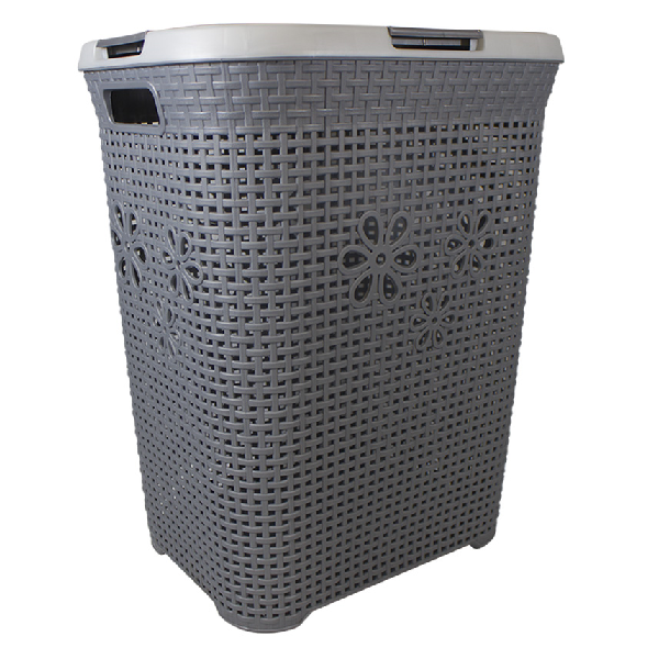 Grace Pack Grey Coastal Plastic Laundry Basket 50lt