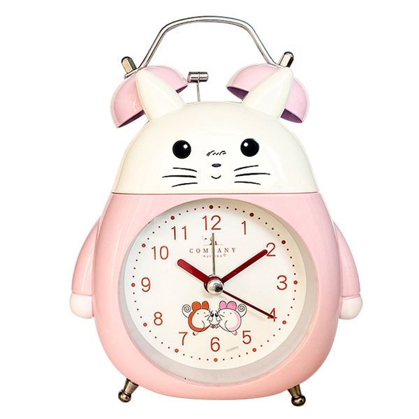 Bunny Design C- Twin Bell Alarm Clock Bedroom Decoration with Night Light