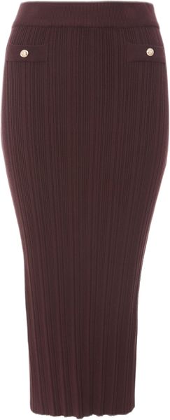 Quiz - Women Brown Knitted Button Detail Skirt