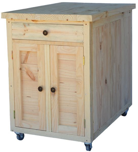 Butcher Kitchen Island providing Space and Storage