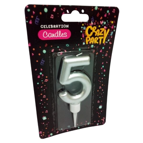 SourceDirect - Birthday Candle / Large Foil Birthday Candle Number - 5