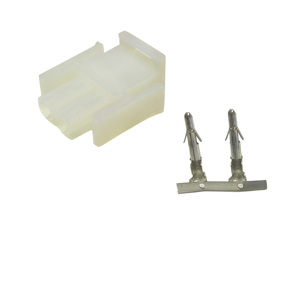 XY139-02M: 6.3mm 2-Way In-line Male Connector w/ Dual Release-Lock