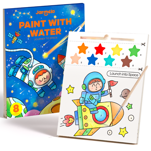 Jar Meló - Watercolour Painting Book - 20 Pages &amp; Paint Brush - Space