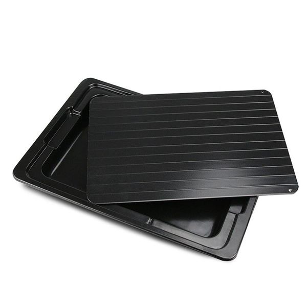 Household aluminum food quick thawing plate with drain box