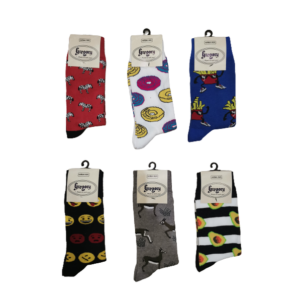 Gregory Luxury Funky Socks - Pack of 6 Assorted