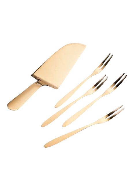 Cake Shovel &amp; 4 Pieces Cake Fork