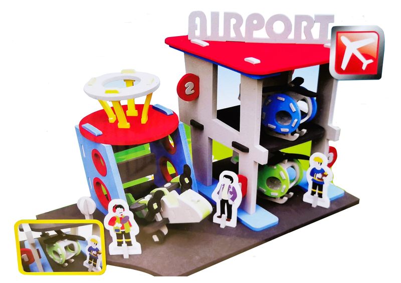 3D DIY Airport Playset - Kids Interactive Construction Toy