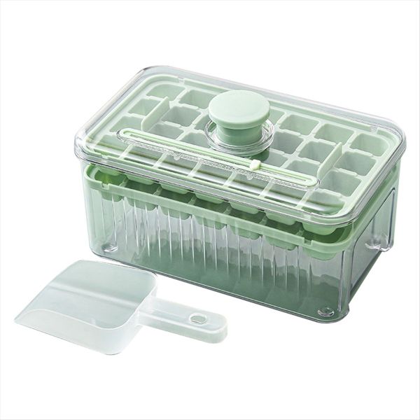 Ice Tray For Freezer Ice Cube Tray With Lid&amp;Bin 56Pcs Ice Cube Tray-A