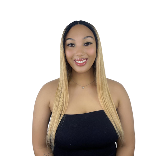Ombre Blonde Straight Peruvian wig 22