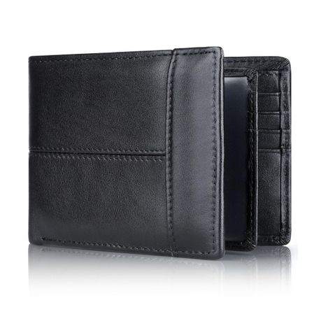 Genuine Leather RFID Blocking Bifold Wallet for Men Image