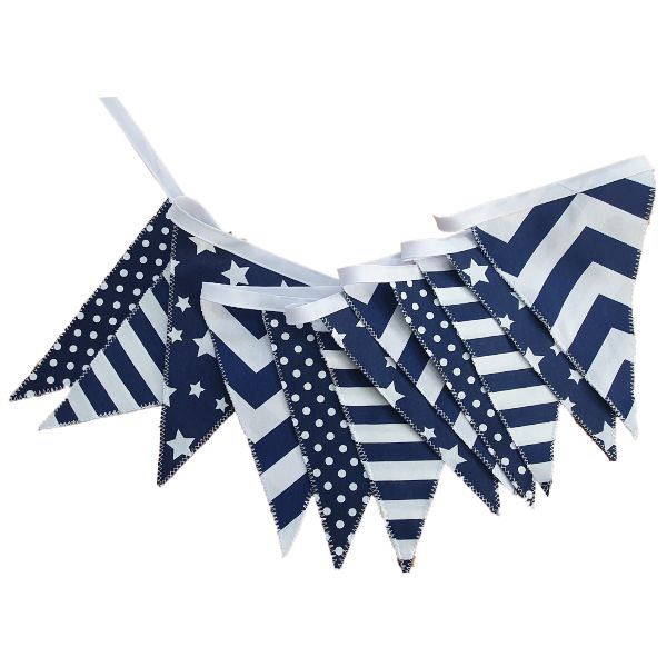 Bunting Dark Blues Stars/Stripes/Dots/Zig Zag