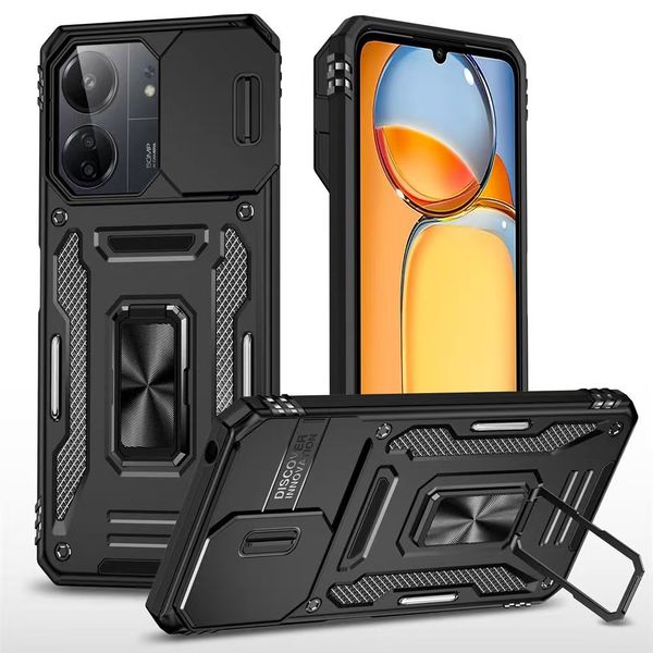 Sliding Camera Lens Cover Compatible With Redmi 13C Magnetic Ring Case