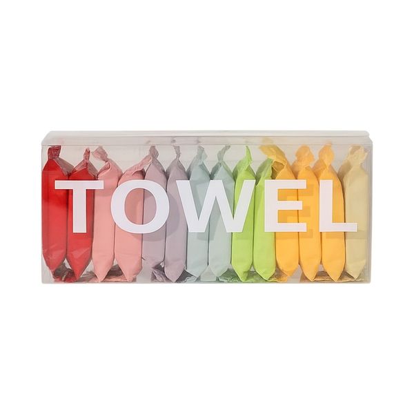 Portable Disposable Compressed Towls - Multicolor - Pack of 14