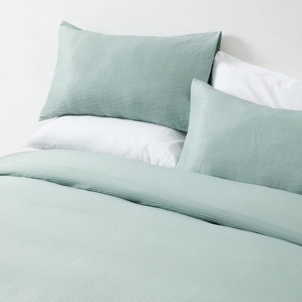 George &amp; Mason - Microfibre Ripple Duvet Cover Set - Sage