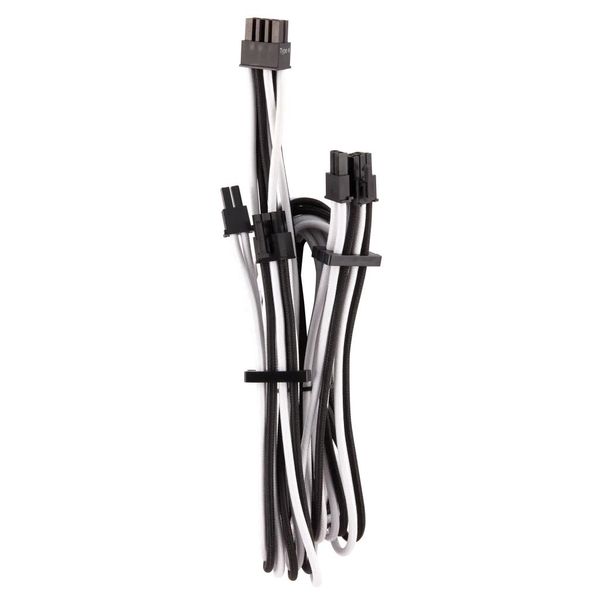 Corsair Individual Sleeve PCIe Cables Dual Connector Type4 Gen4 White/Black