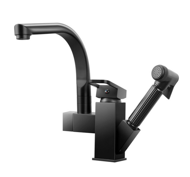 Black Kitchen Faucet Rotatable &amp; Deck Mounted Mixer Taps