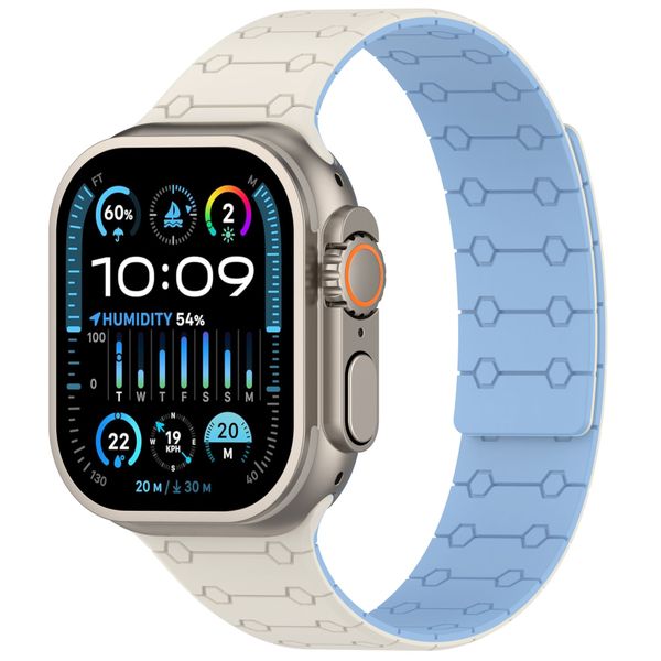 Magnetic Watch Strap/Band, Compatible With Apple Watch 42/44/45/46/49, Grey/Blue