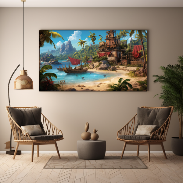 Canvas Wall Art - Enchanted Pirate Island - BK0047