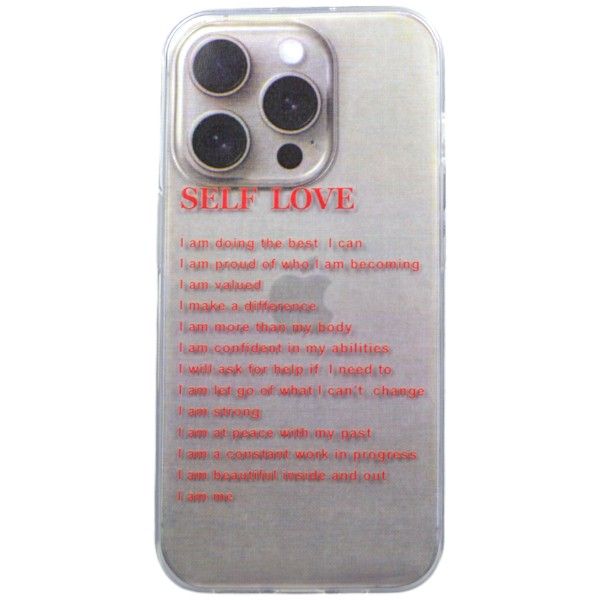 Self-Love Affirmations Print Phone Case Compatible with iPhone 12 Pro Max -Transparent