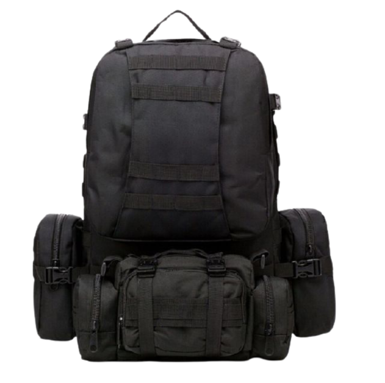 Tactical Backpack with 3 Molle Bags Black (55l) Shop Today. Get it