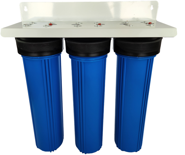 3 Stage Whole House 20-inch BB Water Filter System wall bracket